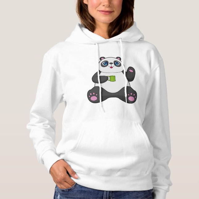 Sudadera Panda con tazón de café (Anverso)