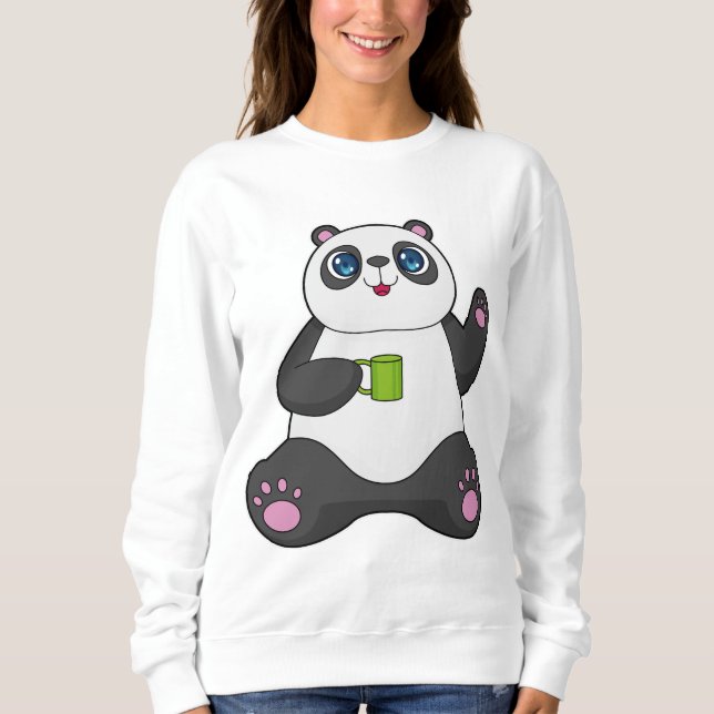 Sudadera Panda con tazón de café (Anverso)