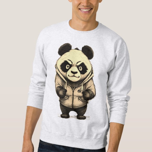 Sudadera Panda Cute de diseño animal enojado (Anverso)