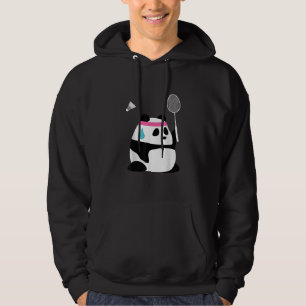 Sudadera Panda de bádminton exhausto divertido lindo