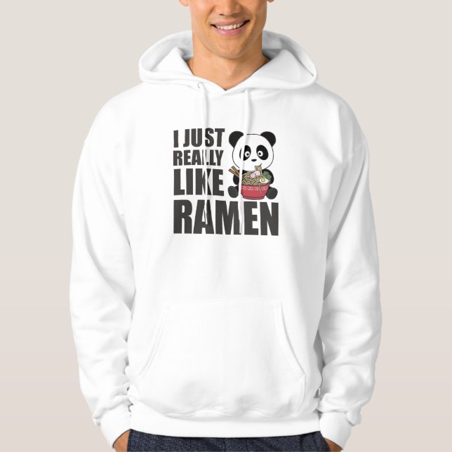 Sudadera Panda dulce de fideos japoneses de Ramen come Rame (Anverso)