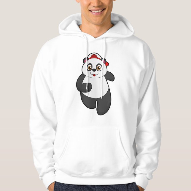 Sudadera Panda en carrera con gorra (Anverso)