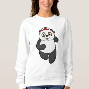 Sudadera Panda en carrera con gorra