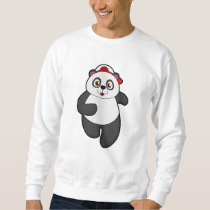 Sudadera Panda en carrera con gorra