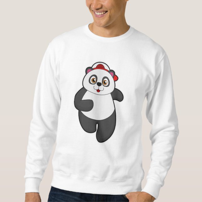 Sudadera Panda en carrera con gorra (Anverso)