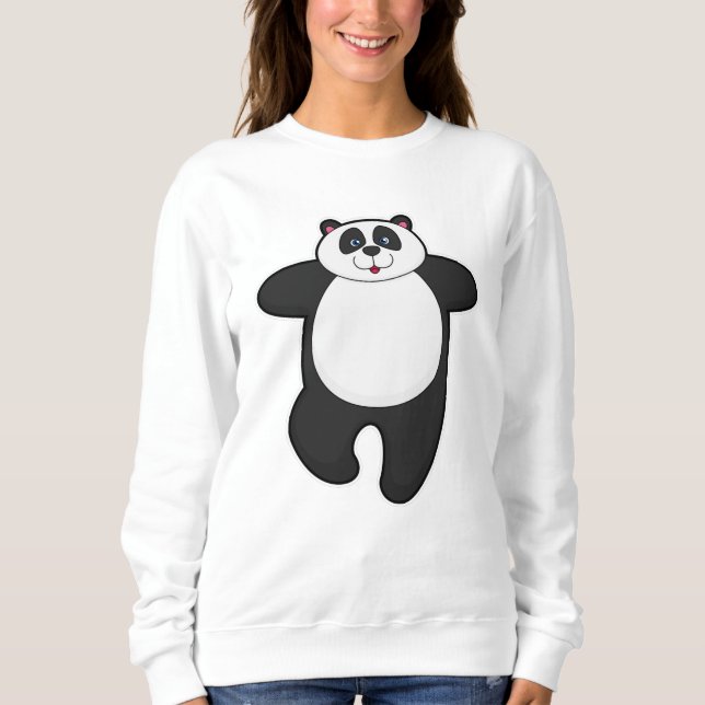 Sudadera Panda en ejercicio de Stretching de Yoga (Anverso)