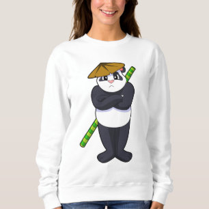 Sudadera Panda en el Stick contra las artes marciales.
