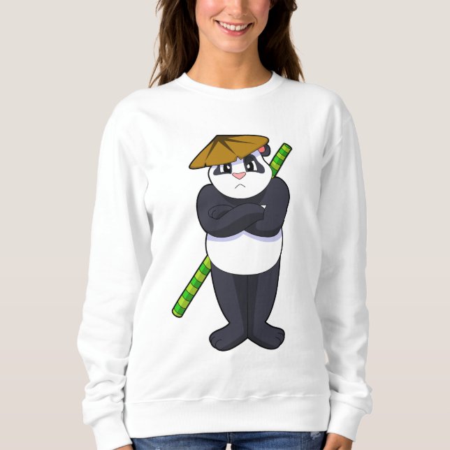 Sudadera Panda en el Stick contra las artes marciales. (Anverso)