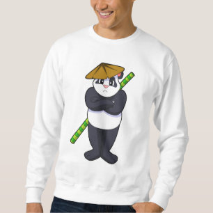 Sudadera Panda en el Stick contra las artes marciales.