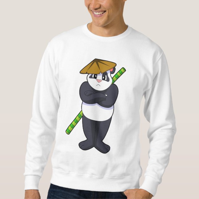 Sudadera Panda en el Stick contra las artes marciales. (Anverso)