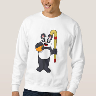 Sudadera Panda en hockey con bate de hockey