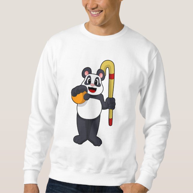 Sudadera Panda en hockey con bate de hockey (Anverso)