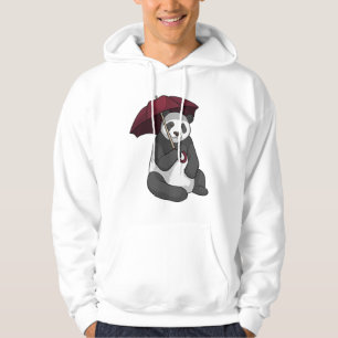 Sudadera Panda en la lluvia con el paraguas