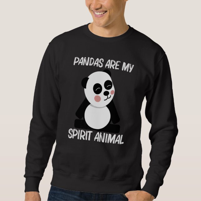 Sudadera Panda For Men Women Black White Bear Cub (Anverso)