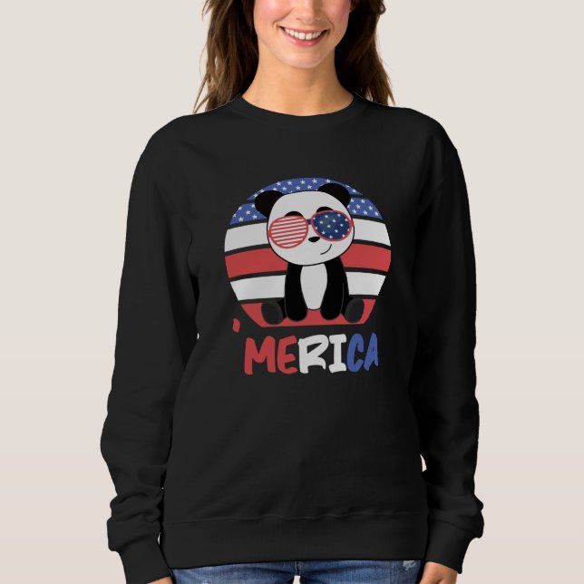 Sudadera Panda Gafas De Sol 4 De Julio Pandas Americano (Anverso)