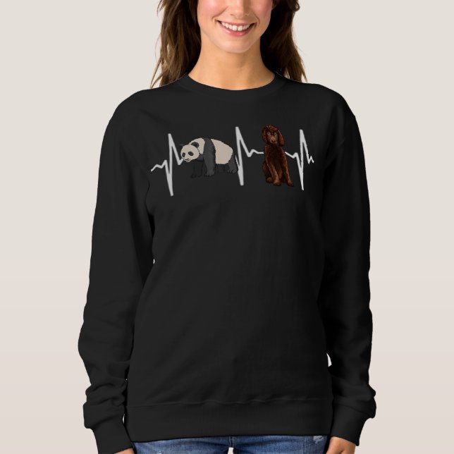 Sudadera Panda Irish Water Spaniel Heartbeat Dog (Anverso)