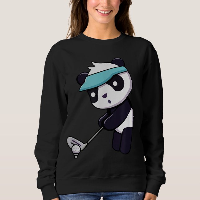 Sudadera Panda Jugando Golf Gracioso Animal Golfer Panda Be (Anverso)