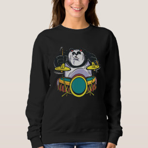 Sudadera Panda Jugando Los Tambores Músico De Música