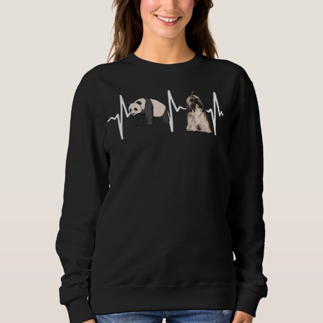 Sudadera Panda Lhasa Apsos Heartbeat Dog (Anverso)