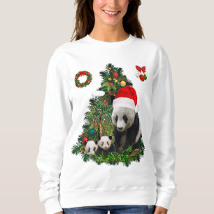 Sudadera Panda lleva una camiseta Navidad