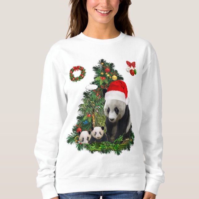 Sudadera Panda lleva una camiseta Navidad (Anverso)