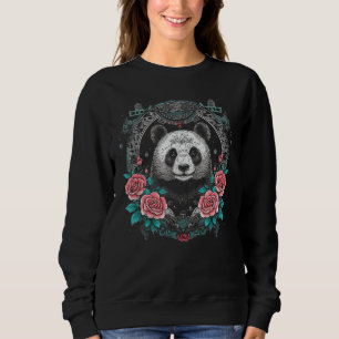 Sudadera Panda Mandala Flores Rosa de animales Motif Panda 