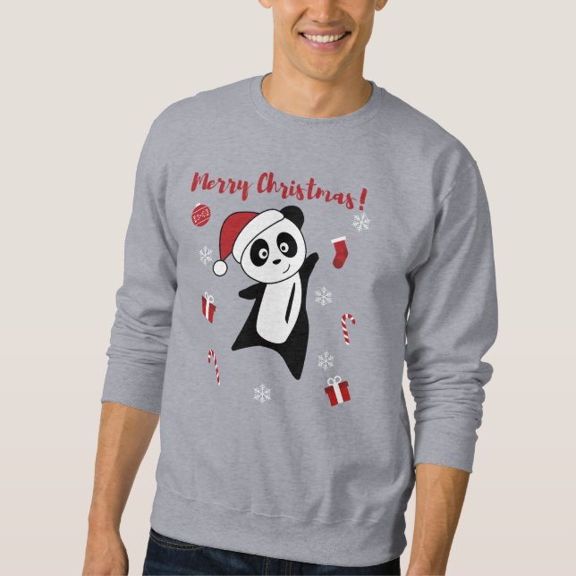 Sudadera Panda Navidades Nieve Animales De Invierno Pandas  (Anverso)