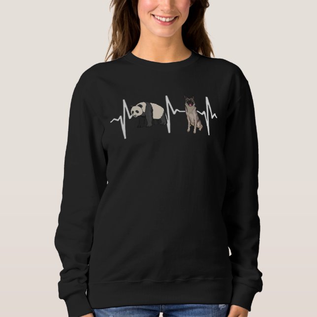 Sudadera Panda Norwegian Elkhound Heartbeat Dog (Anverso)