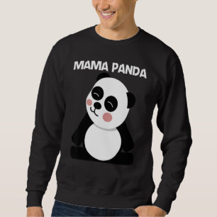 Sudadera Panda Para Mujeres Mamá Oso Cachorro Negro Blanco