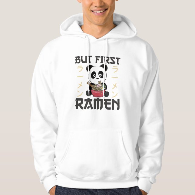 Sudadera Panda Pero Primero Ramen Dulce Kawaii Noodle Panda (Anverso)