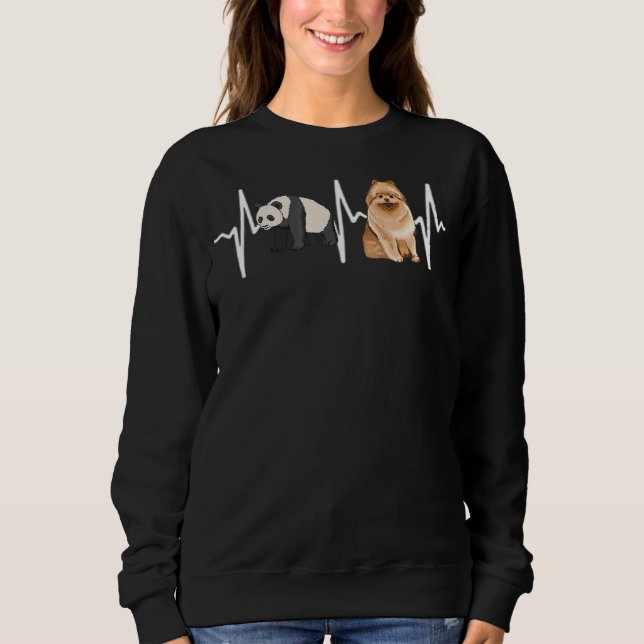 Sudadera Panda Pomeranian Heartbeat Dog (Anverso)