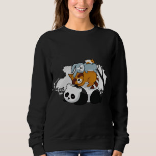 Sudadera Panda Raccoon Rabbit Hamster Cute Animales Durmien