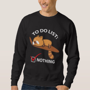 Sudadera Panda roja el dormir - divertida para hacer la