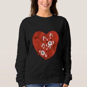 Sudadera Panda Rojo Amor Pandas Cute Animales Osos