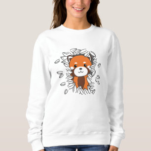 Sudadera Panda Rojo Animales Dulces Para Kawaii Kawaii