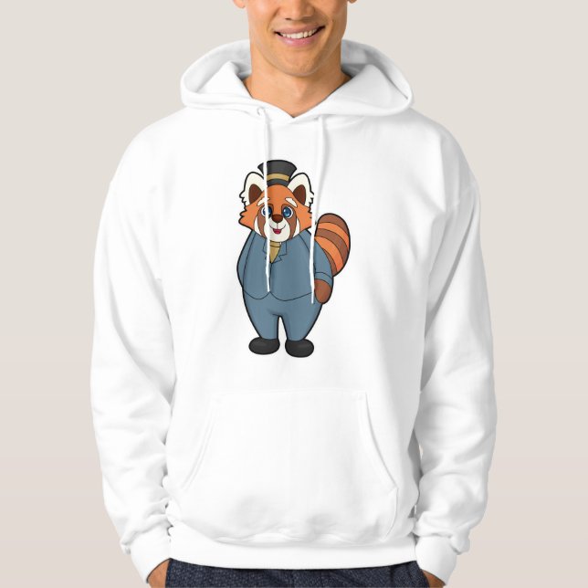 Sudadera Panda Rojo como Novio con Sombrero (Anverso)