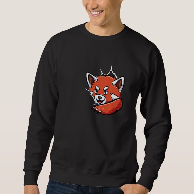Sudadera Panda Rojo Cute Rojo (Anverso)