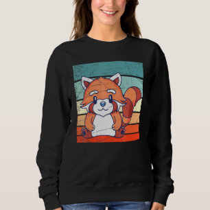 Sudadera Panda Rojo de animales de los bosques retro de vid