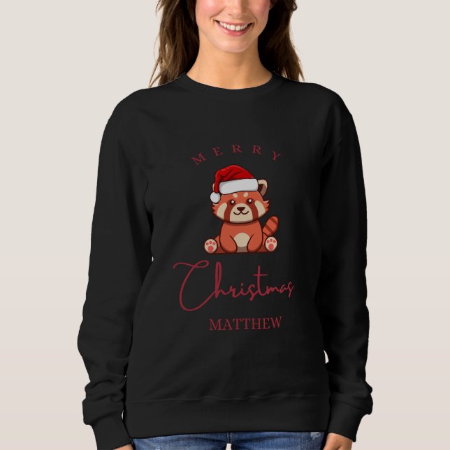 Sudadera Panda Rojo: Feliz Navidad Matthew (Anverso)