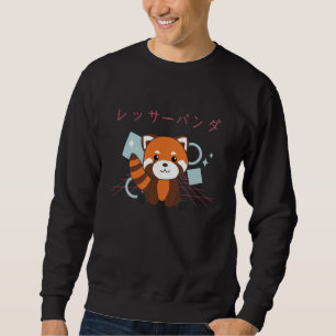 Sudadera Panda Rojo Japón Retro 90 Kawaii Anime Animales