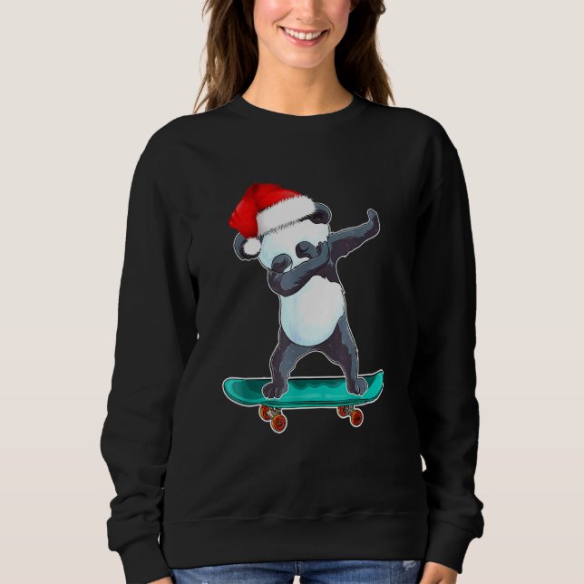 Sudadera Panda Santa Skateboarding Skateboarding Dabbing Sk (Anverso)