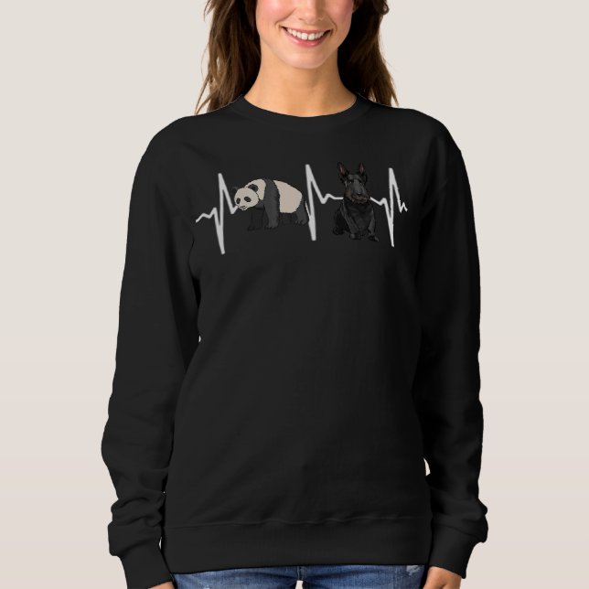 Sudadera Panda Scottish Terrier Heartbeat Dog (Anverso)