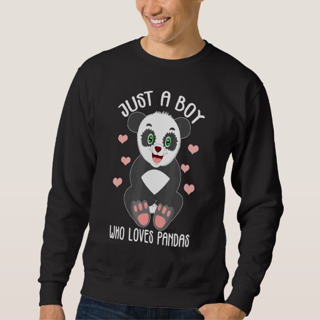 Sudadera Panda Solo un Chico que Ama a los Pandas (Anverso)