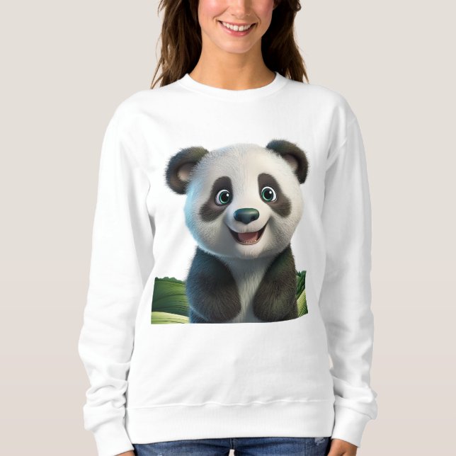 Sudadera Panda sonriente lindo (Anverso)