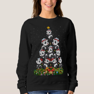 Sudadera Panda Xmas Tree Gift Santa Hat Panda Navidades