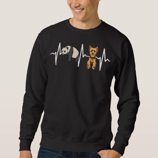 Sudadera Panda Yorkshire Terrier Heartbeat Dog (Anverso)