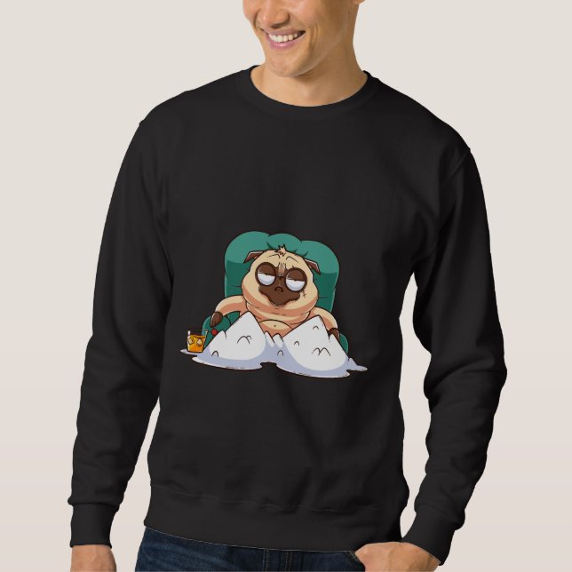 Sudadera pandilla de pug brutal sentada en la camiseta esen (Anverso)