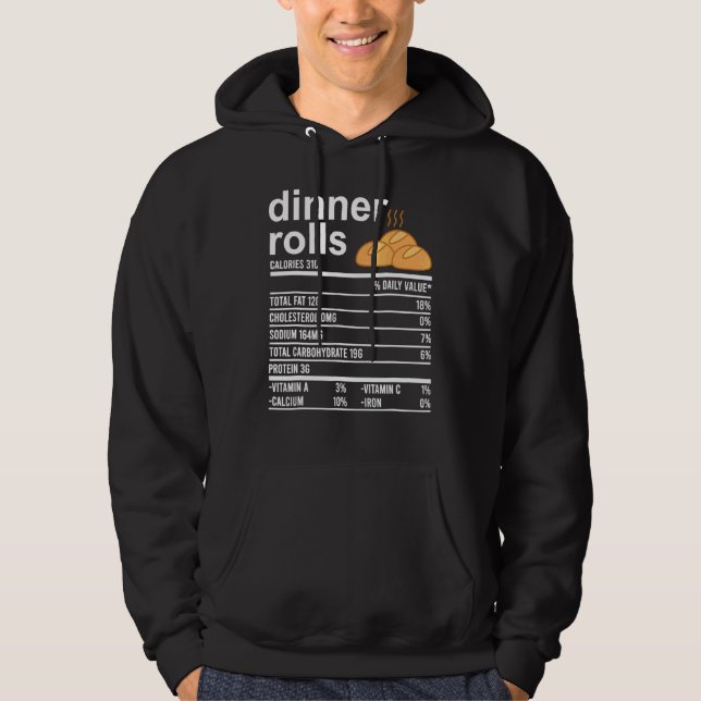 Sudadera Panecillos para Cena Información Nutricional Comid (Anverso)