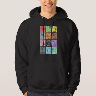 Sudadera Paneles de símbolos zodiaco de moda premium