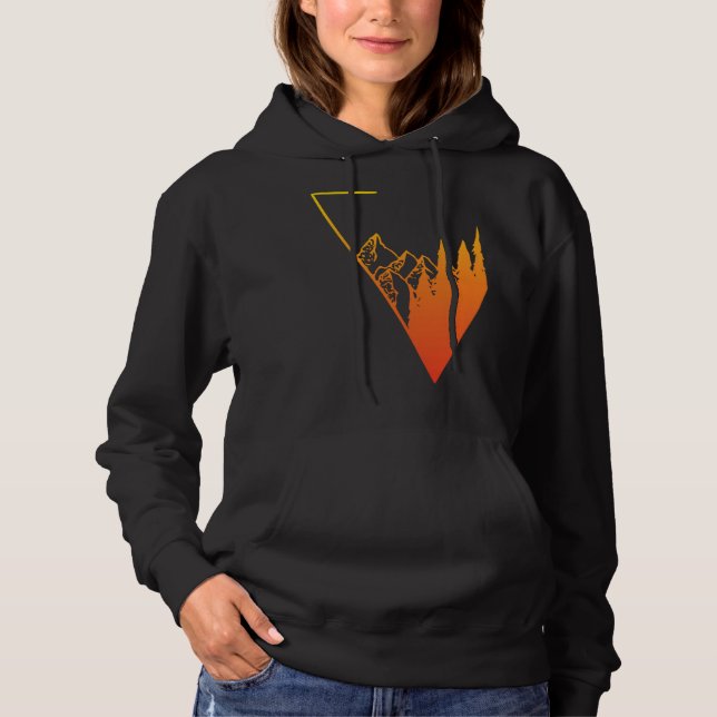 Sudadera Panorama de montaña Emblem y bosque  moda fácil (Anverso)